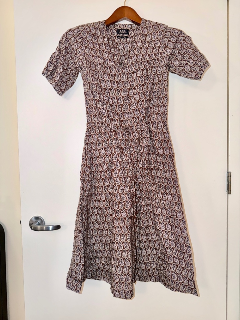 A.P.C. Elie Paisley Pattern Midi Dress